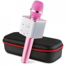 Портативный Bluetooth микрофон караоке Q7 MS Plus чехол Розовый (0612) Портативный Bluetooth микрофон караоке Q7 MS Plus чехол Розовый (0612)